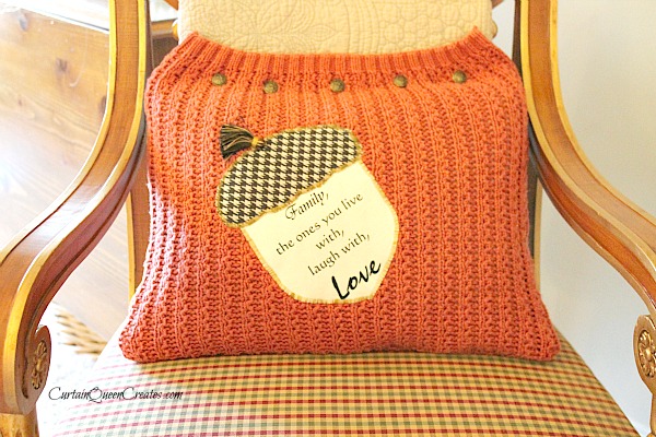 acorn sweater pillow